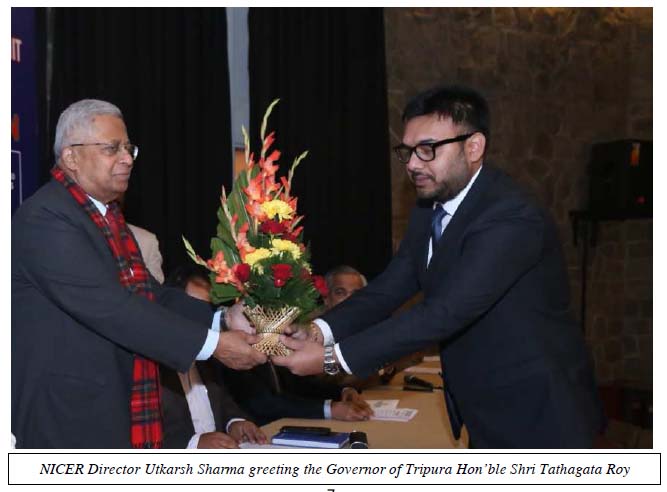 NICER Director Utkarsh Sharma greeting the Governor of Tripura Hon’ble Shri Tathagata Roy
