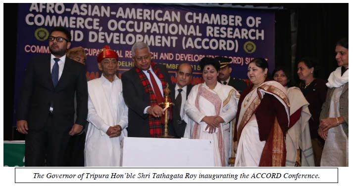 The Governor of Tripura Hon’ble Shri Tathagata Roy inaugurating the ACCORD Conference.